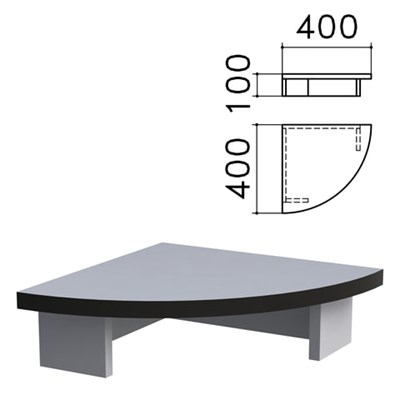 Подставка под монитор "Монолит", 400х400х100 мм, цвет серый, ПМ03.11 640217