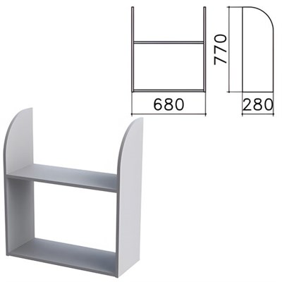 Полка навесная настенная "Монолит", 680х280х770 мм, цвет серый, ПМ40.11 640220