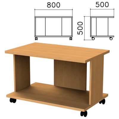 Стол журнальный "Монолит", 800х500х500 мм, цвет бук бавария, ЖМ02.1 640116
