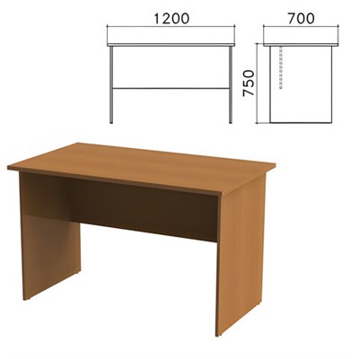 Стол письменный "Монолит", 1200х700х750 мм, цвет орех гварнери, СМ1.3 640087