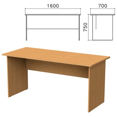 Стол письменный "Монолит", 1600х700х750 мм, цвет бук бавария, СМ3.1 640092