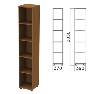 Шкаф (стеллаж) "Монолит", 370х390х2050 мм, 4 полки, цвет орех гварнери, КМ45.3 640175