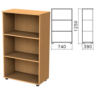 Шкаф (стеллаж) "Монолит", 740х390х1250 мм, 2 полки, цвет бук бавария, ШМ51.1 640203