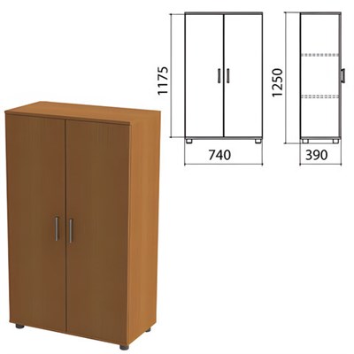 Шкаф закрытый "Монолит", 740х390х1250 мм, цвет орех гварнери (КОМПЛЕКТ) 980112