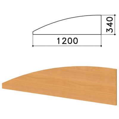 Экран-перегородка "Монолит", 1200х16х340 мм, цвет бук (КОМПЛЕКТ С ФУРНИТУРОЙ) 980231