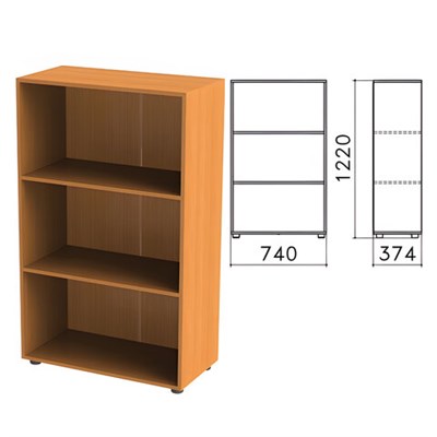 Шкаф (стеллаж) "Фея", 740х370х1220 мм, 2 полки, цвет орех милан, ШФ13.5 640013