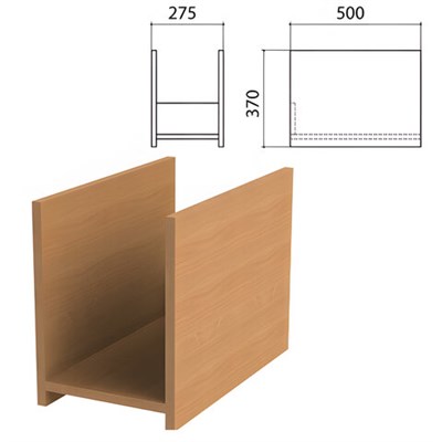 Подставка под системный блок "Эко", 275х500х370 мм, бук бавария, 400996-55 640278
