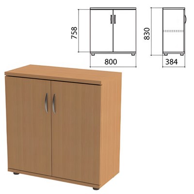 Шкаф закрытый "Этюд", 800х384х830 мм, цвет бук бавария (КОМПЛЕКТ) 980300