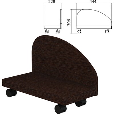 Подставка под системный блок "Приоритет", 228х444х306 мм, венге, К-929, К-929 венге 641828