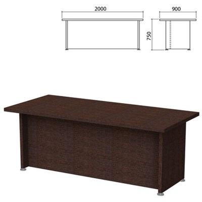 Стол письменный "Приоритет" 2000х900х750 мм, венге (КОМПЛЕКТ) 982169