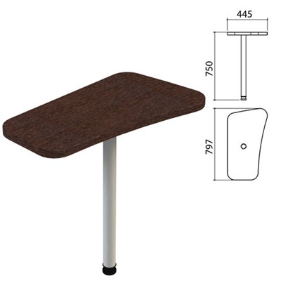 Стол приставной "Приоритет" 797х445х750 мм, венге (КОМПЛЕКТ) 982181