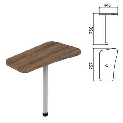 Стол приставной "Приоритет", 797х445х750 мм, лагос, (КОМПЛЕКТ) 980367