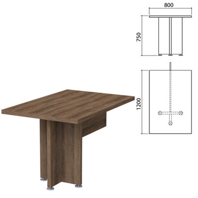 Стол приставной "Приоритет", 800х1200х750 мм, лагос (КОМПЛЕКТ) 980361