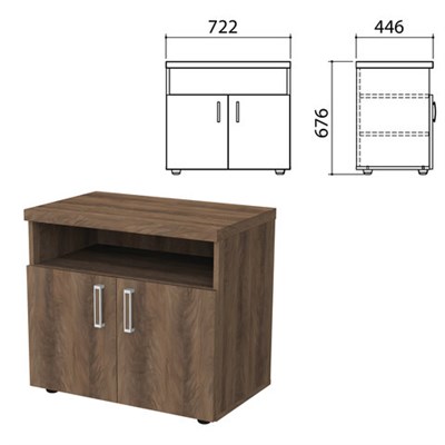Тумба для оргтехники "Приоритет", 722х446х676 мм, 2 двери, полка, лагос, К-928, К-928 лагос 640413