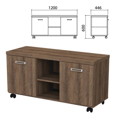 Тумба-креденция "Приоритет", 1200х446х600 мм, 2 двери, лагос, (КОМПЛЕКТ) 980363