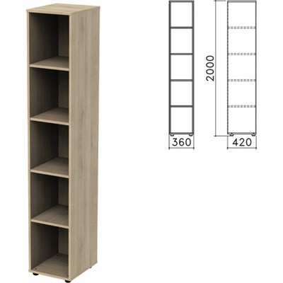 Шкаф (стеллаж) "Приоритет", 360х420х2000 мм, 4 полки, кронберг, К-932, К-932 кронберг 641778