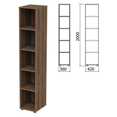 Шкаф (стеллаж) "Приоритет", 360х420х2000 мм, 4 полки, лагос, К-932, К-932 лагос 640417