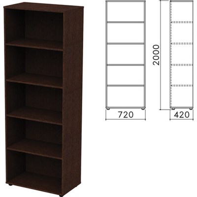 Шкаф (стеллаж) "Приоритет", 720х420х2000 мм, 4 полки, венге, К-934, К-934 венге 641819
