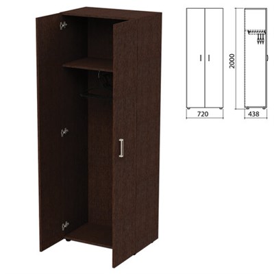 Шкаф для одежды "Приоритет" 720х438х2000 мм, венге (КОМПЛЕКТ) 982186