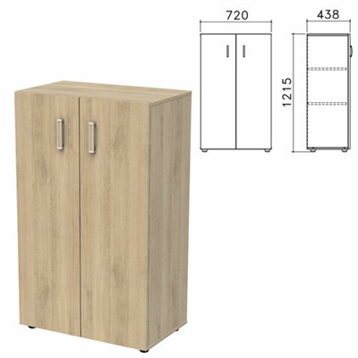 Шкаф закрытый "Приоритет" 720х438х1215 мм, 2 полки, кронберг (КОМПЛЕКТ) 982164