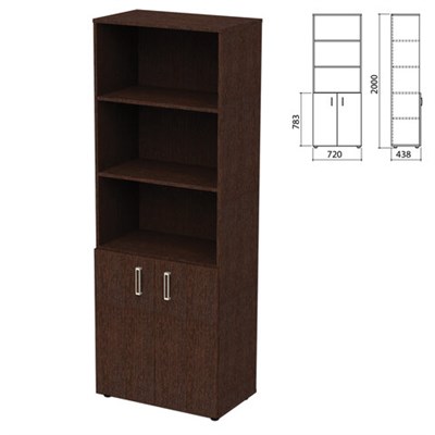 Шкаф полузакрытый "Приоритет" 720х438х2000 мм, 4 полки, венге (КОМПЛЕКТ) 982182