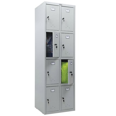 Шкаф металлический для сумок ПРАКТИК "LS-24" восьмисекционный, 1830х600х500 мм, 33 кг, разборный 290363