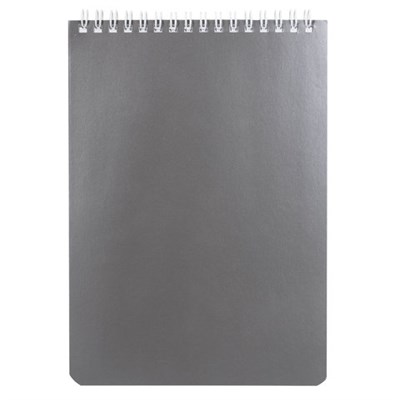 Блокнот А5 146х205 мм, 60 л., гребень, перфорация на отрыв, лакированный, BRAUBERG, "Серебро", 111273 111273