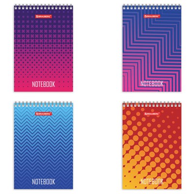 Блокнот МАЛЫЙ ФОРМАТ А6 97х145 мм, 80 л., гребень, картон, клетка, BRAUBERG, "Геометрия", 129834 129834