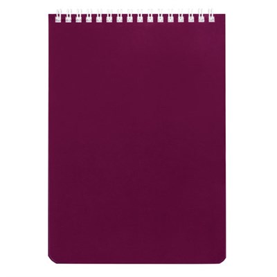 Блокнот А5 146х205 мм, 60 л., гребень, перфорация на отрыв, лакированный, BRAUBERG, Бордовый, 111271 111271