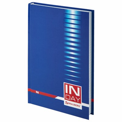 Блокнот А5 (135х206 мм), 96 л., твердый переплет, ламинированная обложка, клетка, BRAUBERG, "INDAY blue", 121929 121929