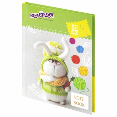 Блокнот МАЛЫЙ ФОРМАТ 110х147 мм, А6, 80 л., твердый, клетка, ЮНЛАНДИЯ, "Умный кролик", 111620 111620
