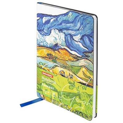 Блокнот А5 (143x210 мм), BRAUBERG VISTA "Van Gogh", под кожу, гибкий, срез фольга, 80 л., 112059 112059