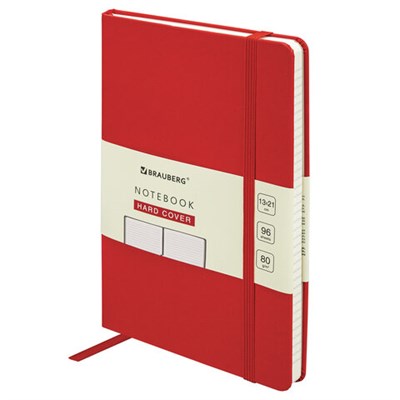Блокнот А5 (130х210 мм), BRAUBERG ULTRA, балакрон, 80 г/м2, 96 л., линия, красный, 113046 113046