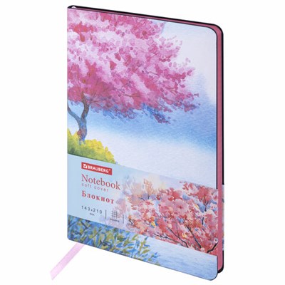 Блокнот А5 (143x210 мм), BRAUBERG VISTA "Spring weather", под кожу, гибкий, 80 л., 112073 112073