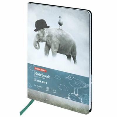 Блокнот А5 (143x210 мм), BRAUBERG VISTA "Spirit", под кожу, гибкий, 80 л., 112084 112084