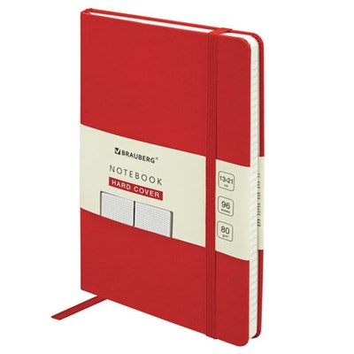 Блокнот А5 (130х210 мм), BRAUBERG ULTRA, балакрон, 80 г/м2, 96 л., в точку, красный, 113042 113042