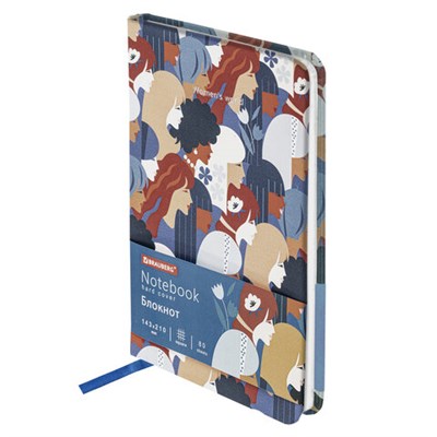 Блокнот А5 (143x210 мм), BRAUBERG VISTA "Beauties", под кожу, твердый, срез фольга, 80 л., 112065 112065