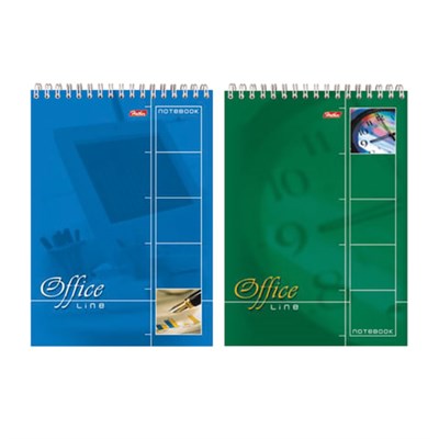 Блокнот А5 145х205 мм, 60 л., спираль, картон, жесткая подложка, клетка, HATBER, "Office Line", 60Б5B1сп, B014042 126847