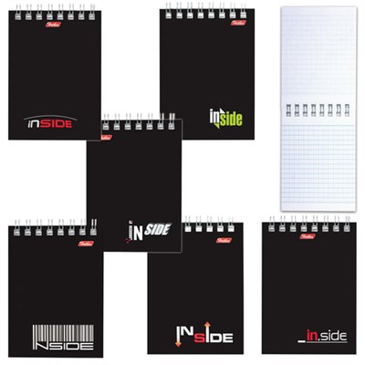 Блокнот МАЛЫЙ ФОРМАТ А7 75х105 мм, 40 л., гребень, картон, клетка, HATBER, "INSIDE Стиль", 0Б7C1гр, ВО1189 121773