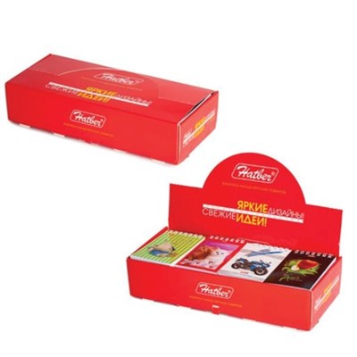 Блокнот МАЛЫЙ ФОРМАТ А7 65х100 мм, 40 л., гребень, картон, клетка, дисплей, HATBER, Ассорти, 40Б7B1гр, B115503 126353