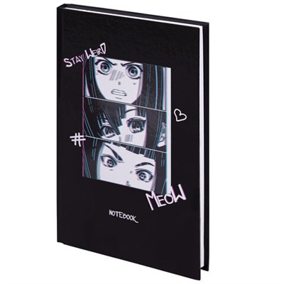 Блокнот А5 (134х206 мм), 80 л., твёрдый, клетка, STAFF, "Аниме", 114409 114409