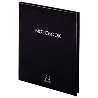 Блокнот МАЛЫЙ ФОРМАТ (110х147 мм), А6, 80 л., твёрдый, клетка, STAFF, "Black", 114435 114435