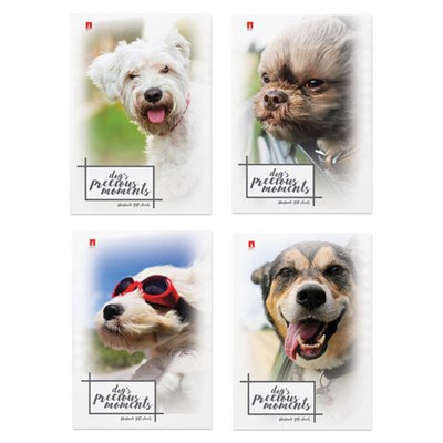 Блокнот МАЛЫЙ ФОРМАТ А7, 40 л., скоба, ламинированный картон, клетка, Альт, "Щеночки" (4 вида), 3-40-107 111289