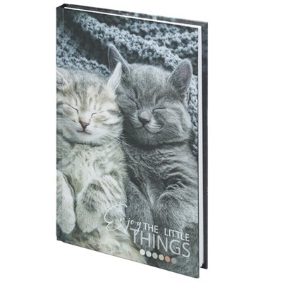 Блокнот А5 (134х206 мм), 80 л., твёрдый, клетка, STAFF, "Котики", 114413 114413