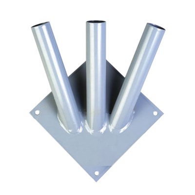 Кронштейн под флаги на три древка, квадратное основание, три точки крепления, металл 550109