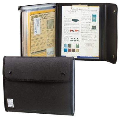 Папка для конференций BRAUBERG, А4, 6 отделений, черная, Россия, 226015 226015