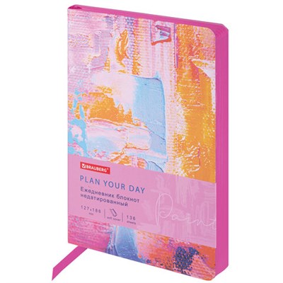Ежедневник недатированный B6 (127х186 мм), BRAUBERG VISTA, под кожу, гибкий, 136 л., "Blur", 112116 112116