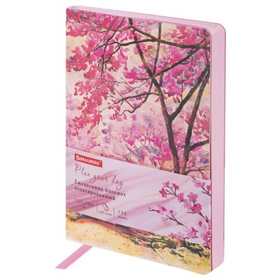 Ежедневник недатированный B6 (127х186 мм), BRAUBERG VISTA, под кожу, гибкий, 136 л., "Spring garden", 112110 112110
