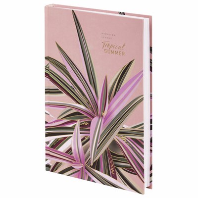 Ежедневник недатированный А5 (145х215 мм), ламинированная обложка с фольгой, 128 л., STAFF, "Tropical", 113520 113520