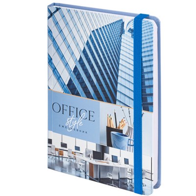 Ежедневник недатированный с резинкой А5 (145х203 мм), BRAUBERG, твердый, 128 л., "Офис", 114554 114554